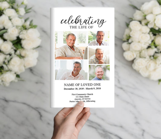 Multi Photo Funeral Program Template