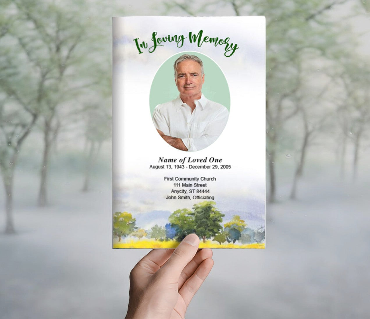 Panorama Funeral Program Template