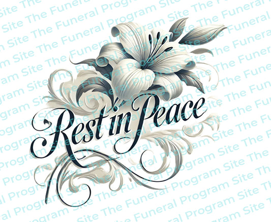 Rest In Peace Funeral Program Title