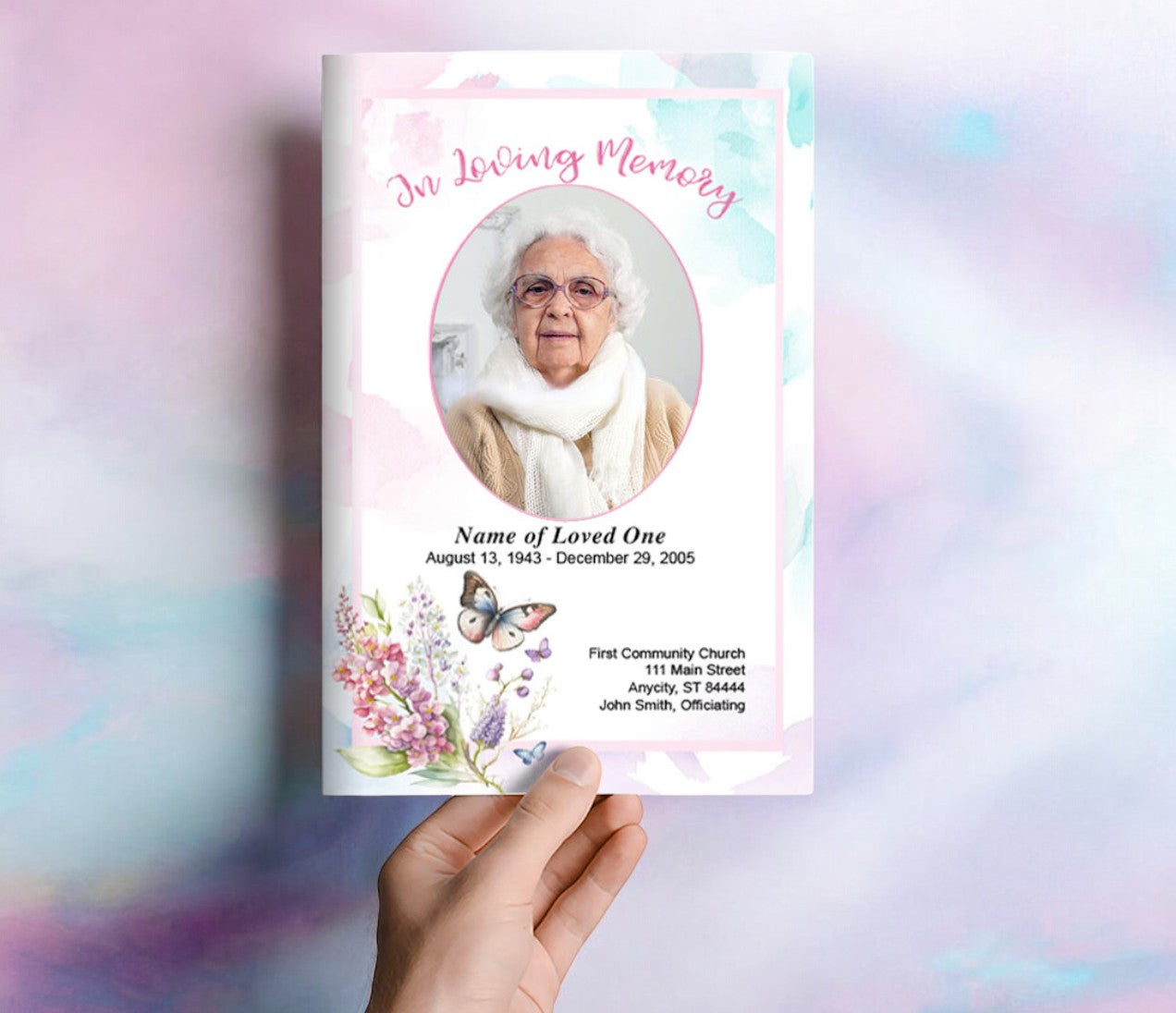 Spring Garden Funeral Program Template