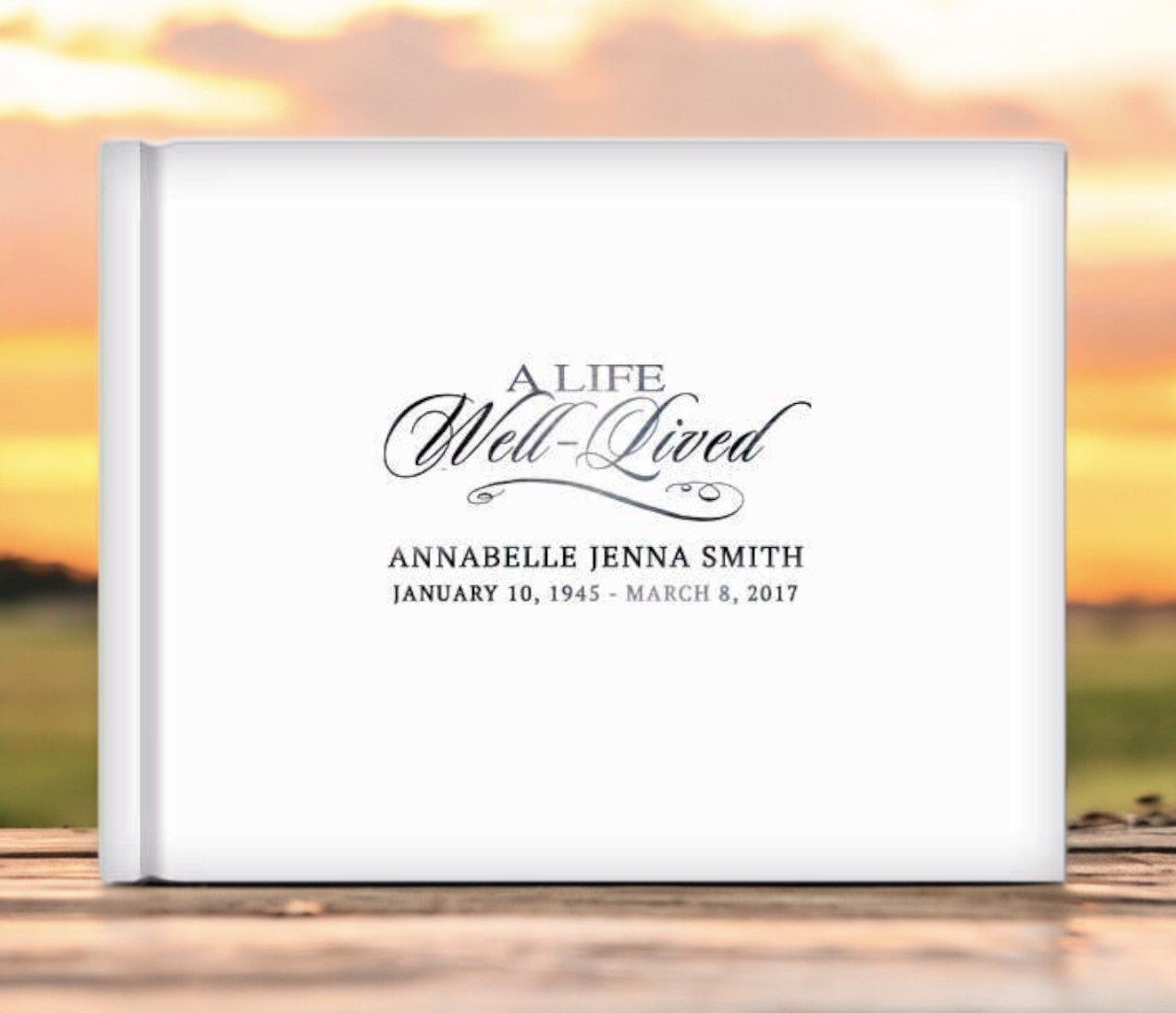 A Life Well Lived Landscape Funeral Guest Book - The Funeral Program Site