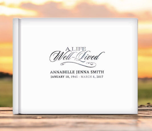 A Life Well Lived Landscape Funeral Guest Book - The Funeral Program Site