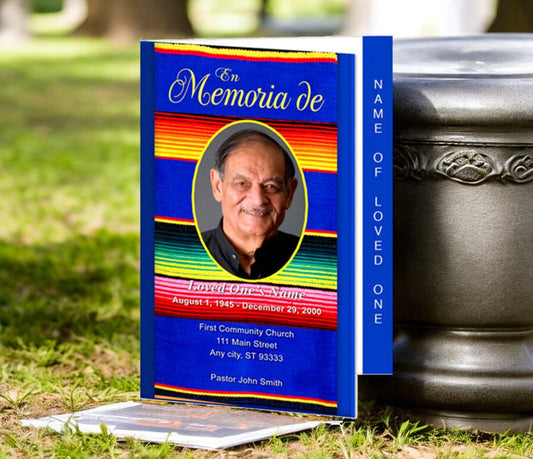 Acapulco 4 - Sided Graduated Funeral Program Template - The Funeral Program Site