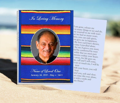 Acapulco Small Memorial Card Template - The Funeral Program Site