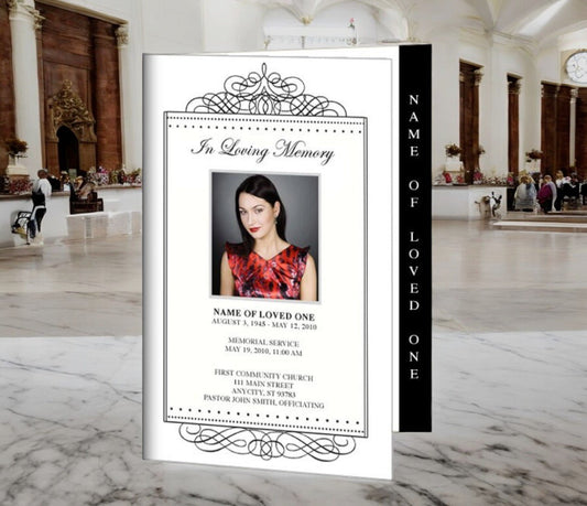 Accent 4 - Sided Graduated Funeral Program Template - The Funeral Program Site