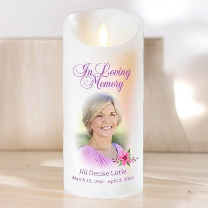 Accent Dancing Wick Personalized LED Memorial Candle - The Funeral Program Site