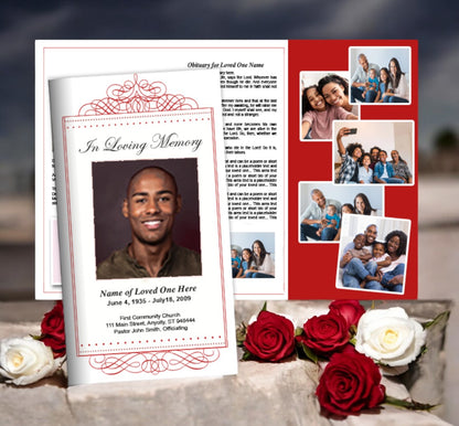 Accent Trifold Funeral Brochure Template