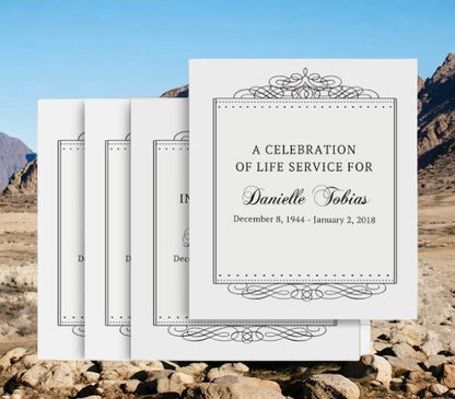 Accent Memorial Cards Printing Done For You Design & Print (Pack of 50) - The Funeral Program Site