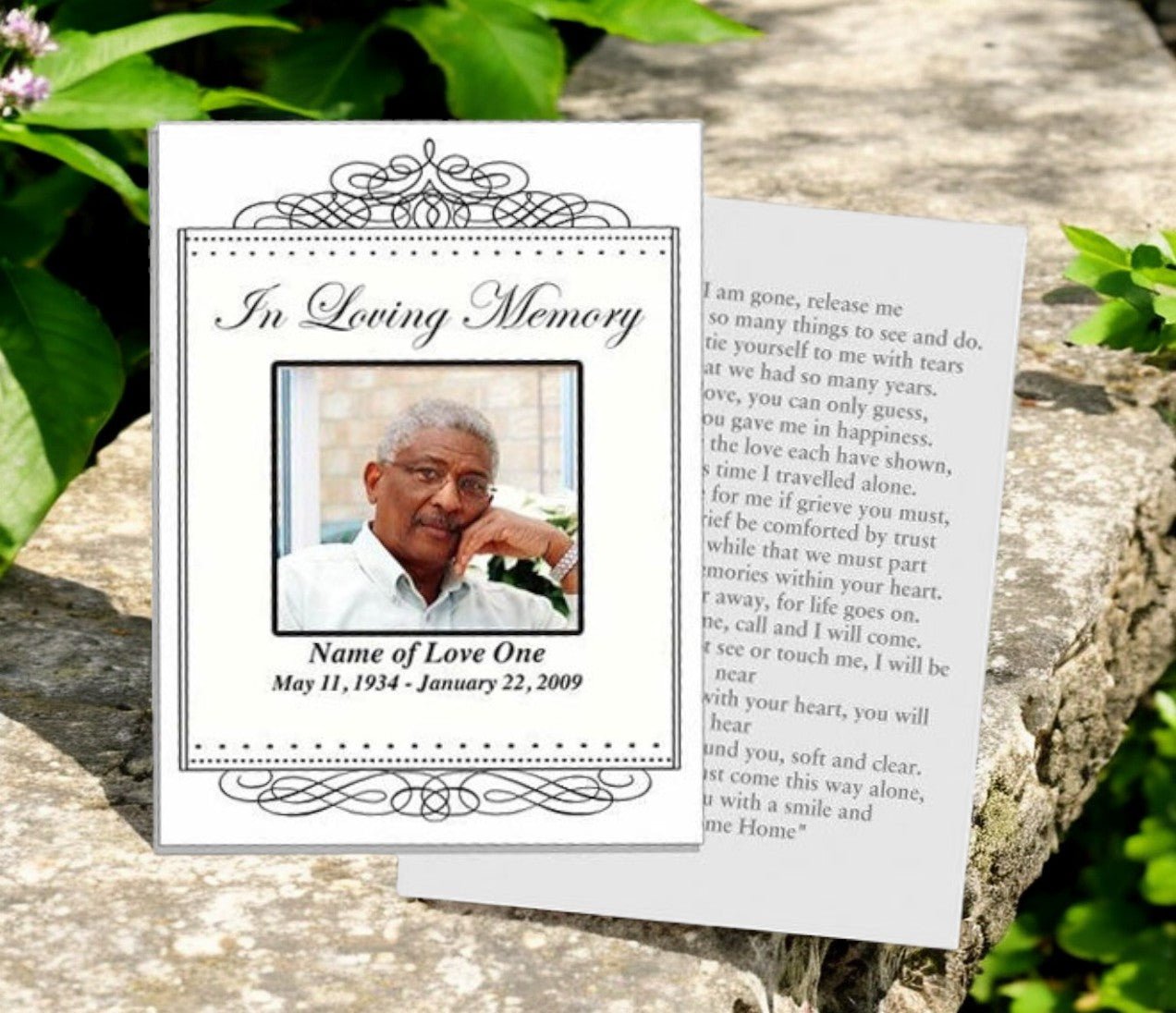 Accent Small Memorial Card Template - The Funeral Program Site