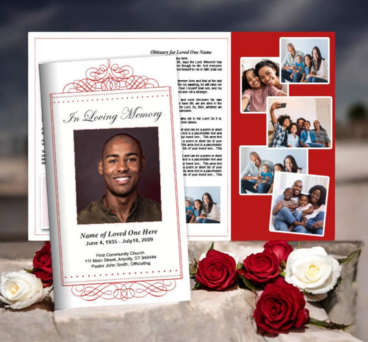 Accent Trifold Funeral Brochure Template - The Funeral Program Site