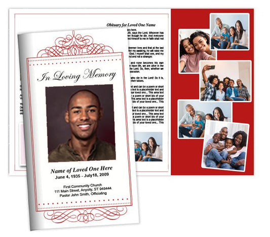 Accent Trifold Funeral Brochure Template - The Funeral Program Site