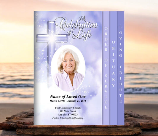 Adoration 8 - Sided Bottom Graduated Funeral Program Template - The Funeral Program Site