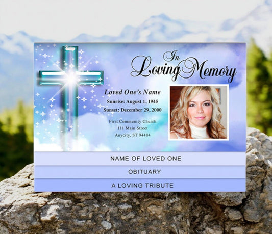 Adoration 8 - Sided Bottom Graduated Funeral Program Template - The Funeral Program Site