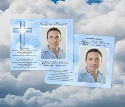 Adoration Social Media Funeral Announcement Template - Google Docs - The Funeral Program Site