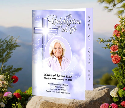 Adoration 4-Sided Graduated Funeral Program Template