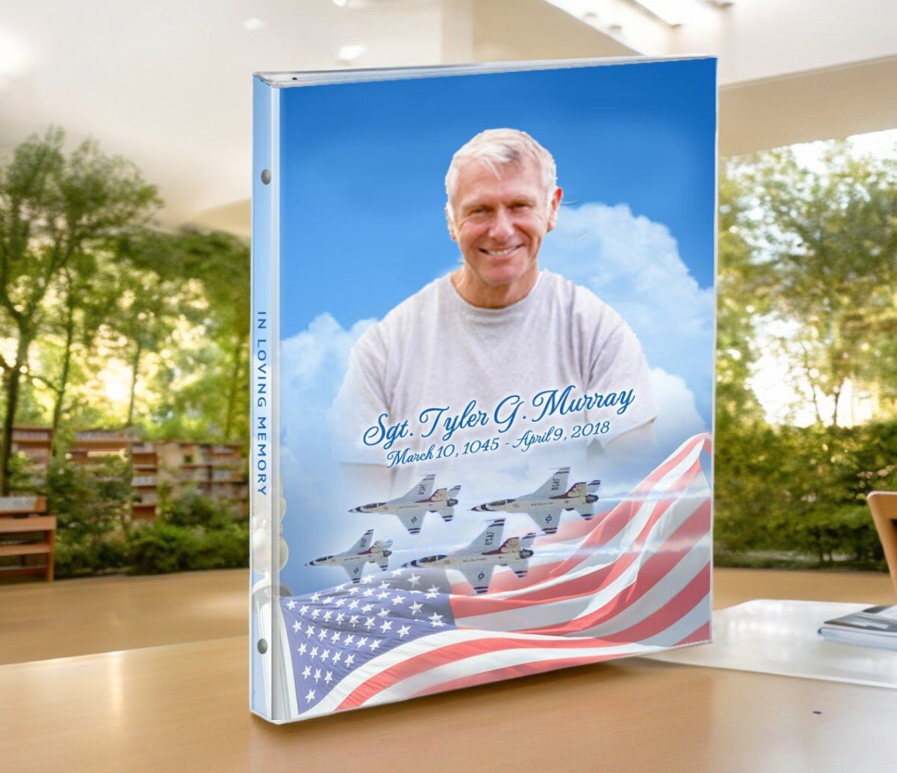 Air Force 3 - Ring Book Binder Funeral Guest Book - The Funeral Program Site