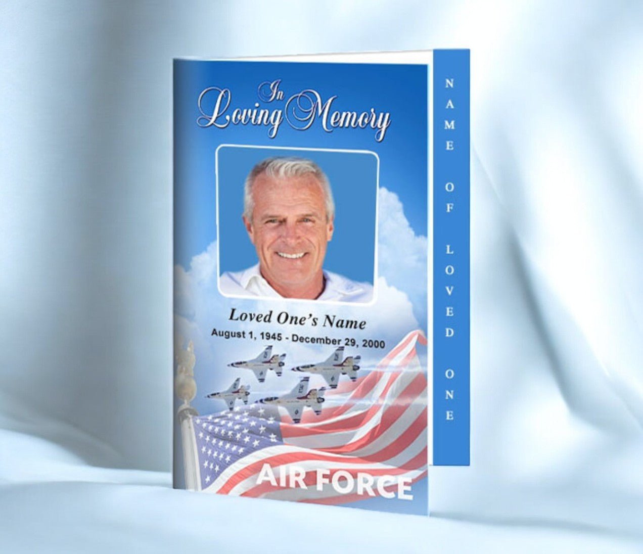 Air Force 4 - Sided Graduated Funeral Program Template - The Funeral Program Site