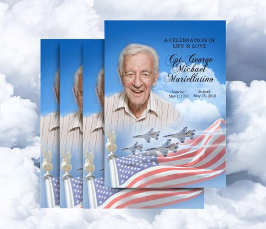 Air Force No Fold Funeral Postcard Design & Print (Pack of 50) - The Funeral Program Site