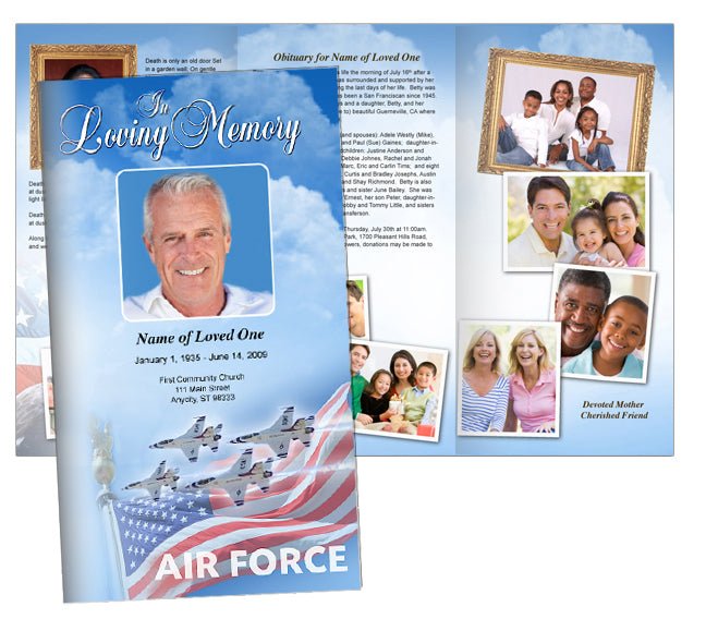 Air Force Trifold Funeral Brochure Template - The Funeral Program Site