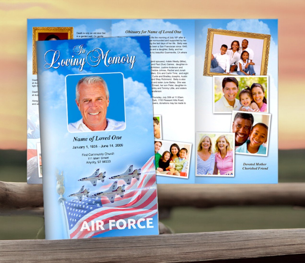 Air Force Trifold Funeral Brochure Template - The Funeral Program Site