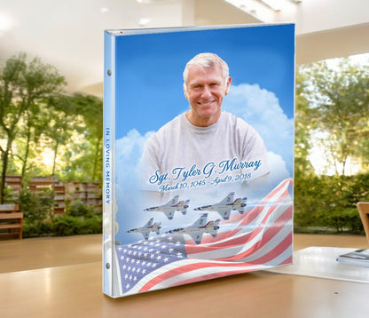 Air Force 3-Ring Book Binder Funeral Guest Book