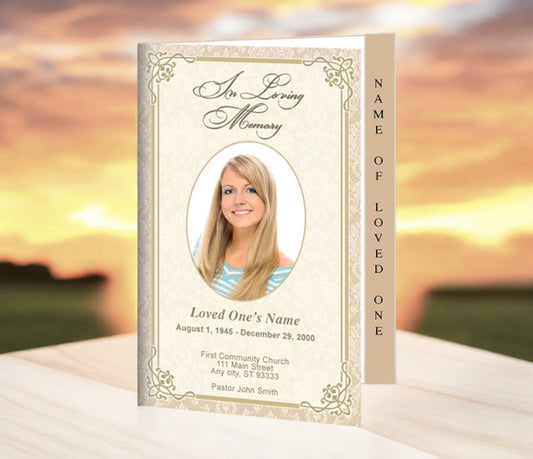 Alexandria 4-Sided Graduated Funeral Program Template