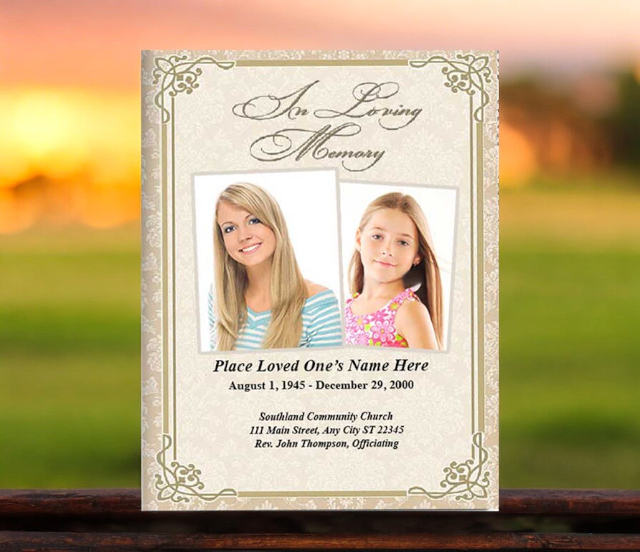 Alexandria Funeral Booklet Template - The Funeral Program Site