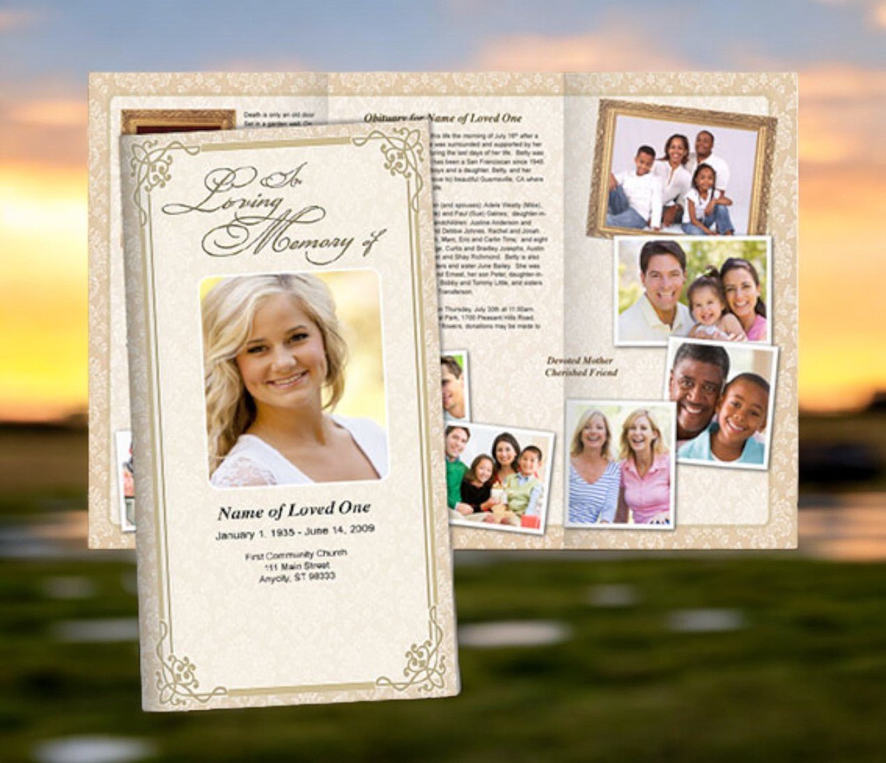 Alexandria Trifold Funeral Brochure Template - The Funeral Program Site