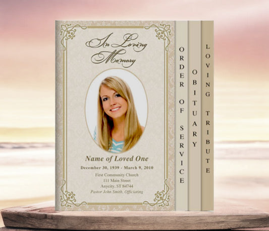 Alexandria 8-Sided Funeral Graduated Program Template