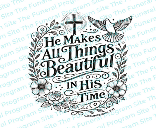 All Things Beautiful Bible Verse Word Art