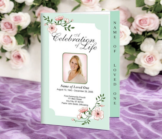 Allison 4 - Sided Graduated Funeral Program Template - The Funeral Program Site