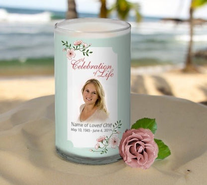 Allison Personalized Glass Memorial Candle - The Funeral Program Site