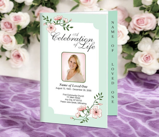 Allison 4-Sided Graduated Funeral Program Template