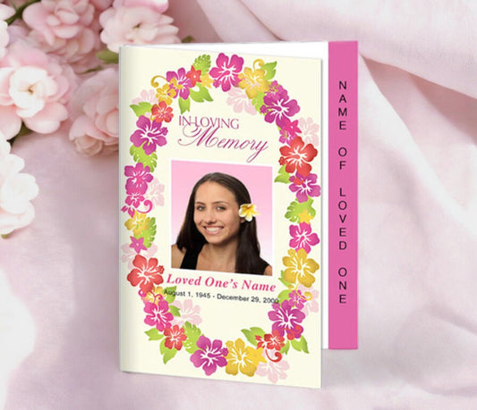 Aloha 4 - Sided Graduated Funeral Program Template - The Funeral Program Site