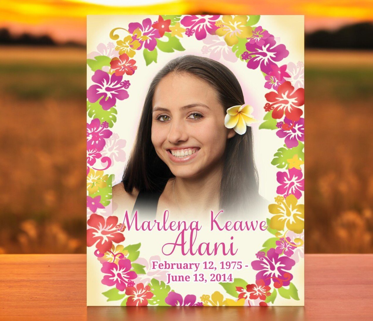 Aloha Funeral Poster Memorial Portrait - The Funeral Program Site