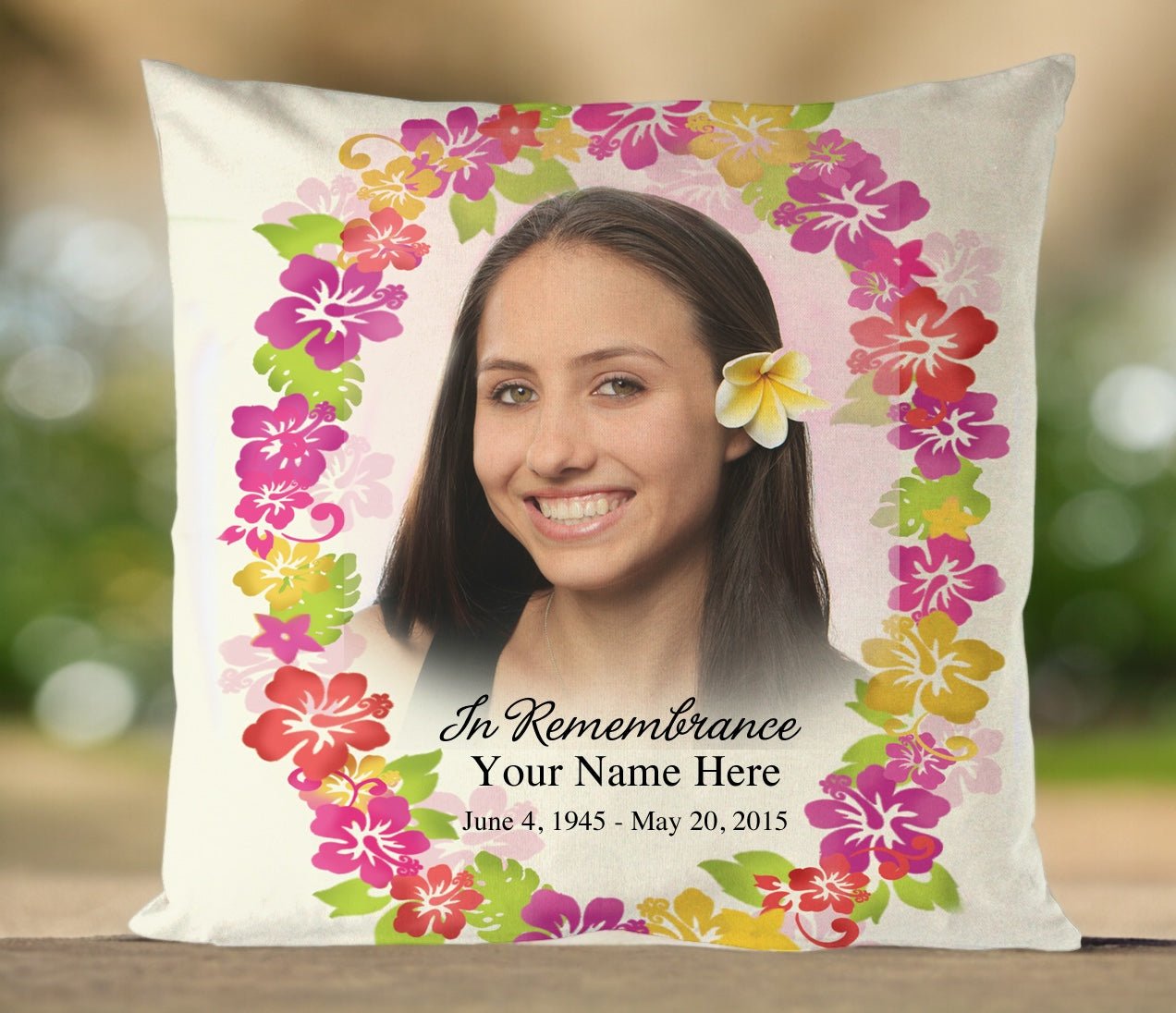 Aloha In Loving Memory Memorial Pillow - The Funeral Program Site