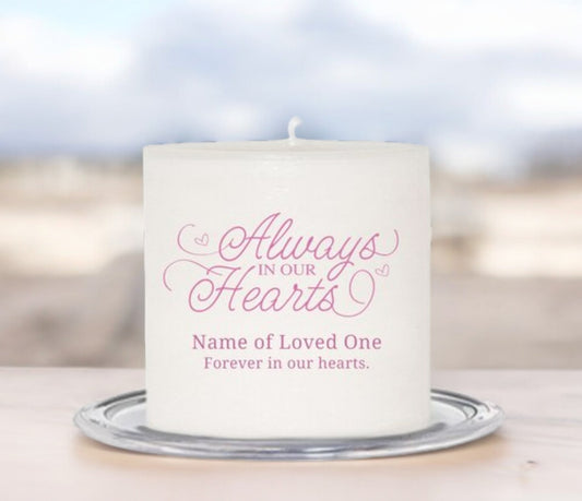 Always Personalized Small Wax Memorial Candle