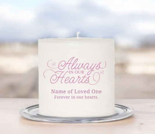 Always Personalized Small Wax Memorial Candle - The Funeral Program Site