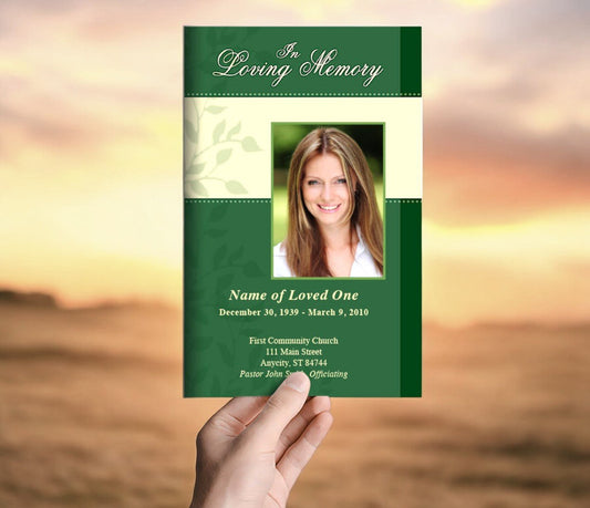 Ambience Funeral Program Template - The Funeral Program Site