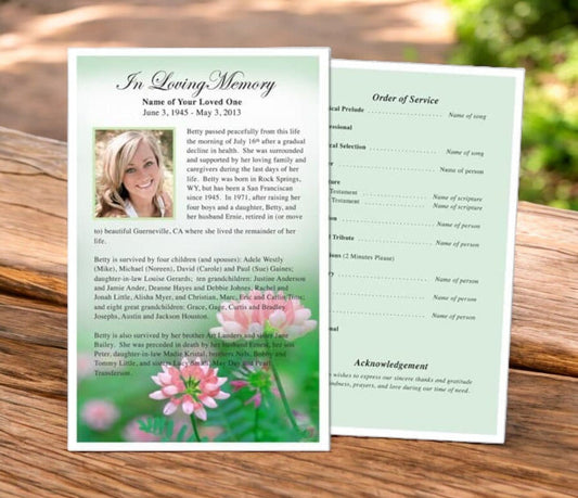 Ambrosia Funeral Flyer Template - The Funeral Program Site