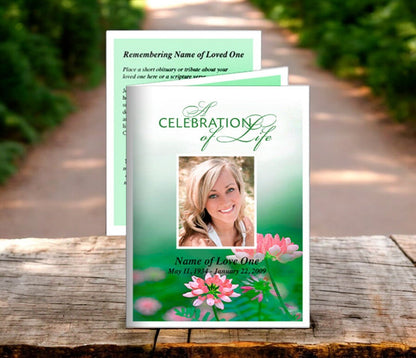 Ambrosia Small Memorial Card Template - The Funeral Program Site