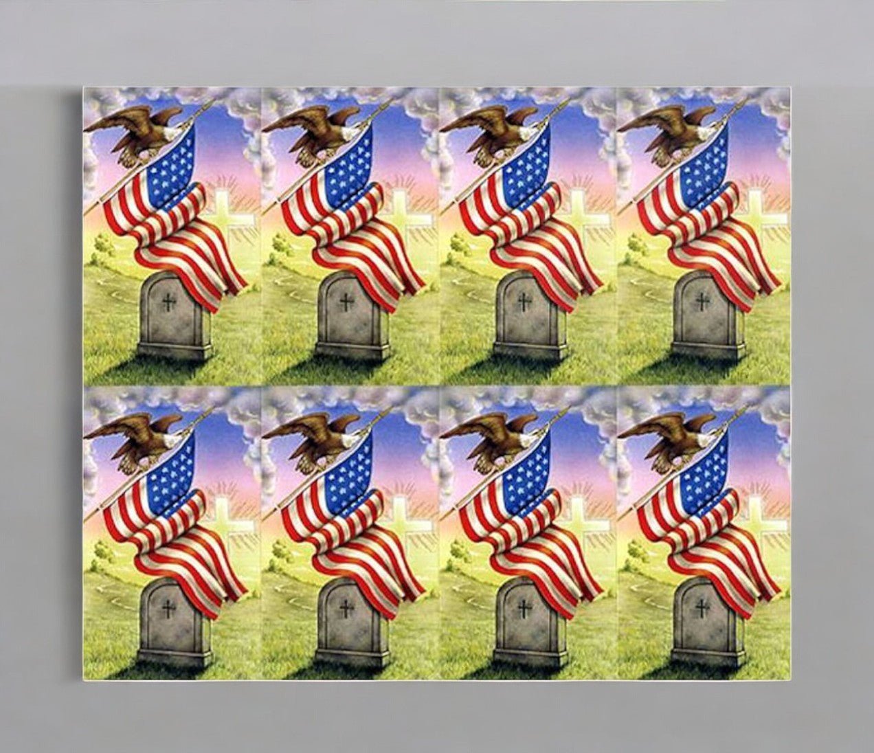 American Flag With Eagle Funeral Prayer Card Paper (Pack of 24) - The Funeral Program Site