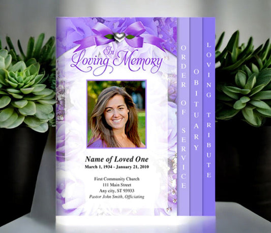 Amethyst 8 - Sided Graduated Program Template - The Funeral Program Site