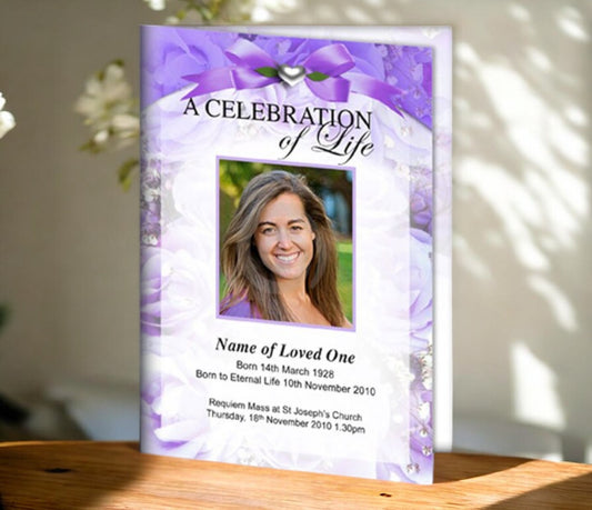 Amethyst A4 Funeral Order of Service Template