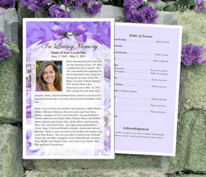 Amethyst Funeral Flyer Template - The Funeral Program Site