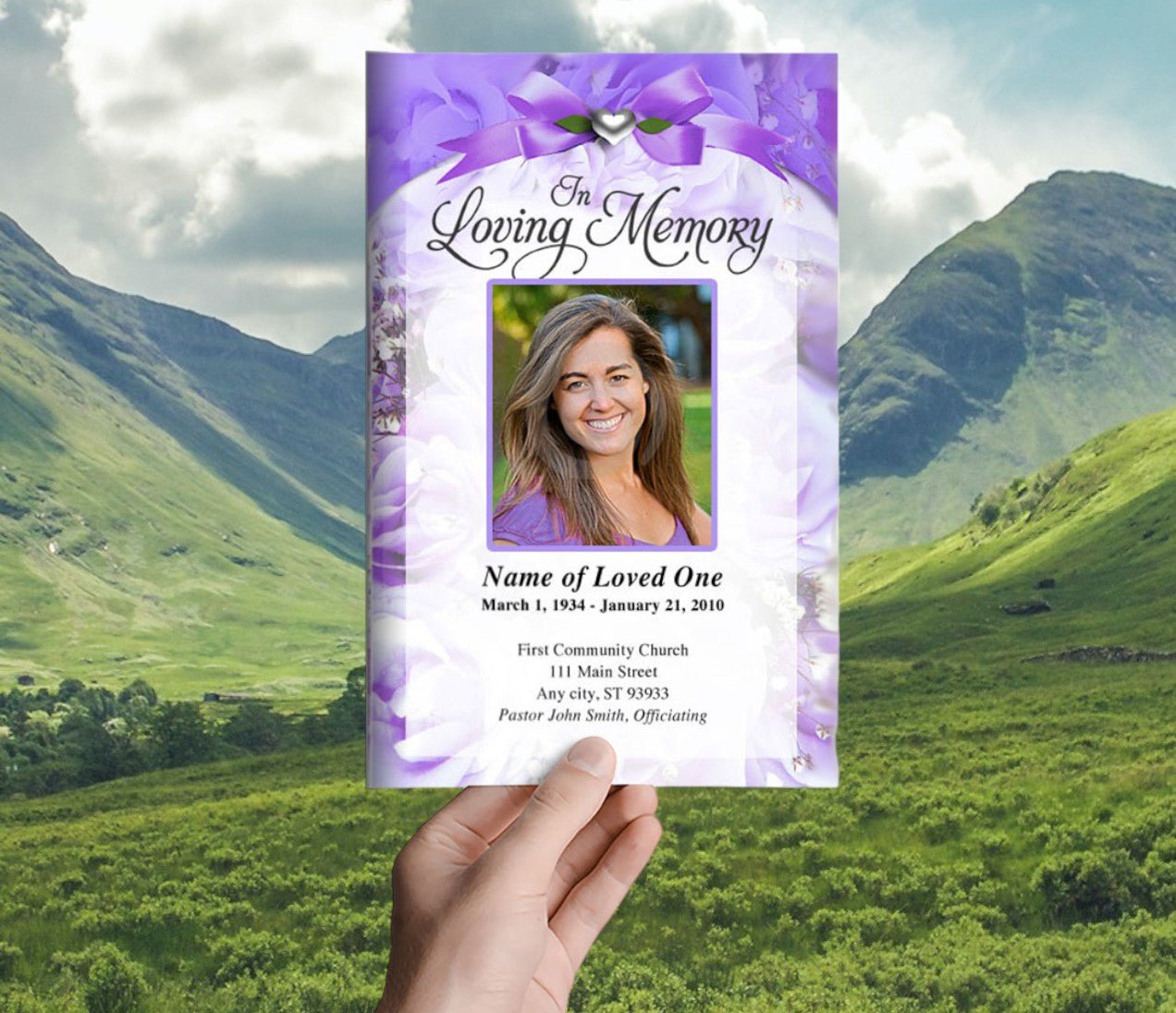 Amethyst Funeral Program Template - The Funeral Program Site