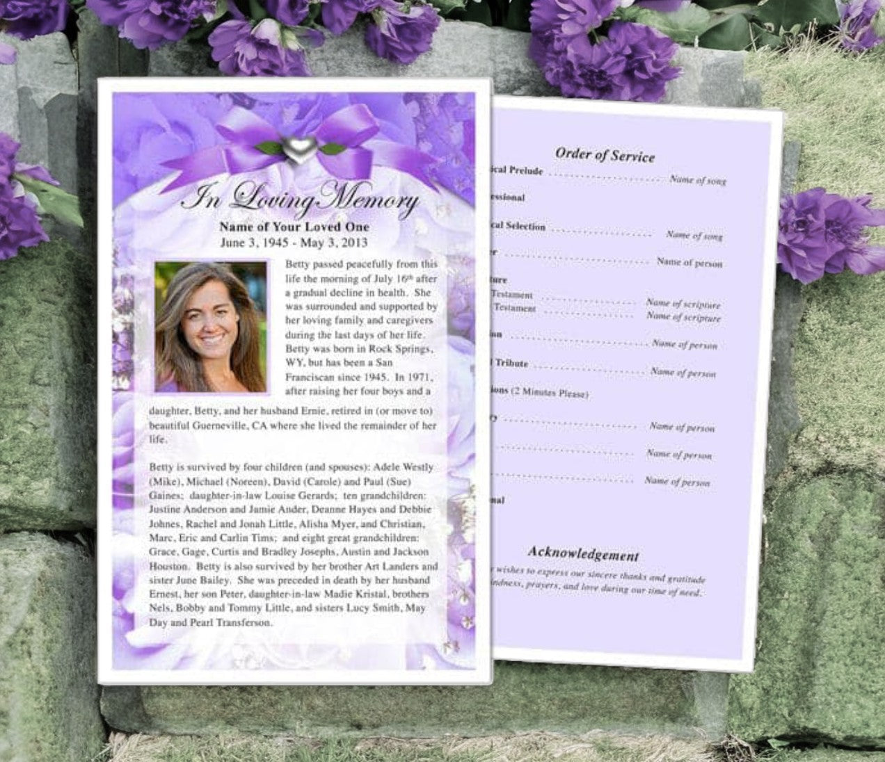 Amethyst Funeral Flyer Template