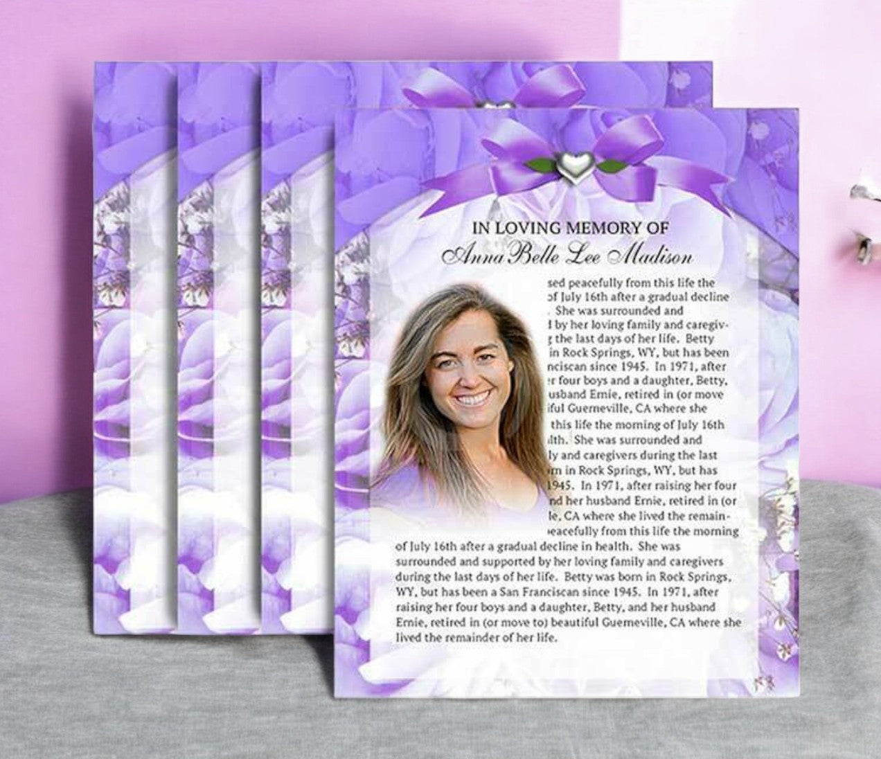 Amethyst Funeral Flyer Design & Print (Pack of 50)