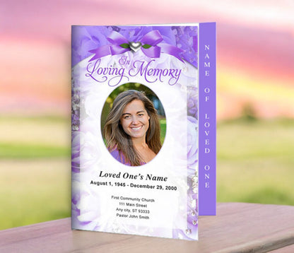 Amethyst 4-Sided Graduated Funeral Program Template