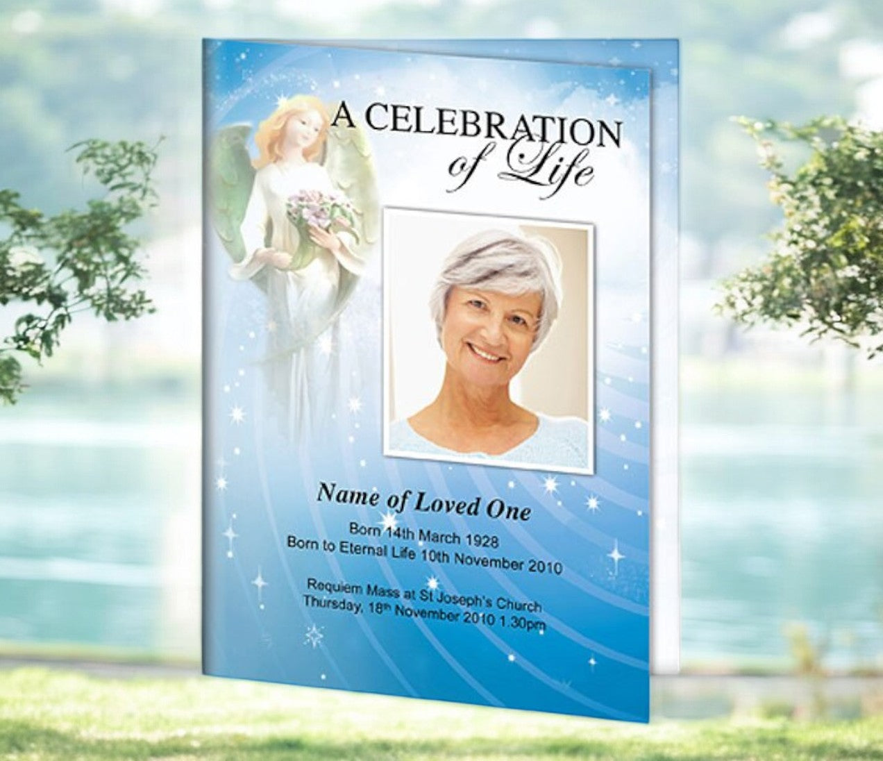 Angelic A4 Funeral Order of Service Template